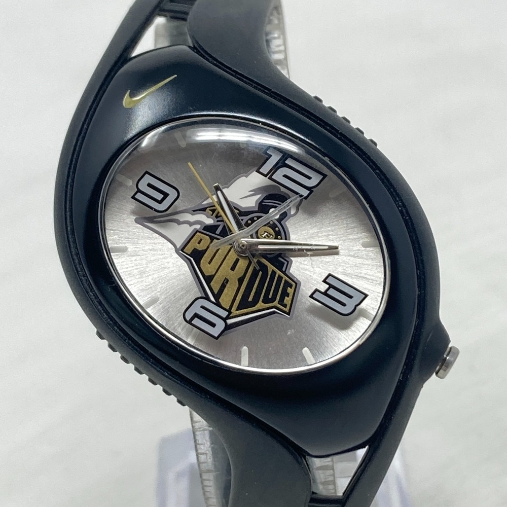 Nike Team Triax Purdue Watch Black Oval WR 20M New Battery 8"